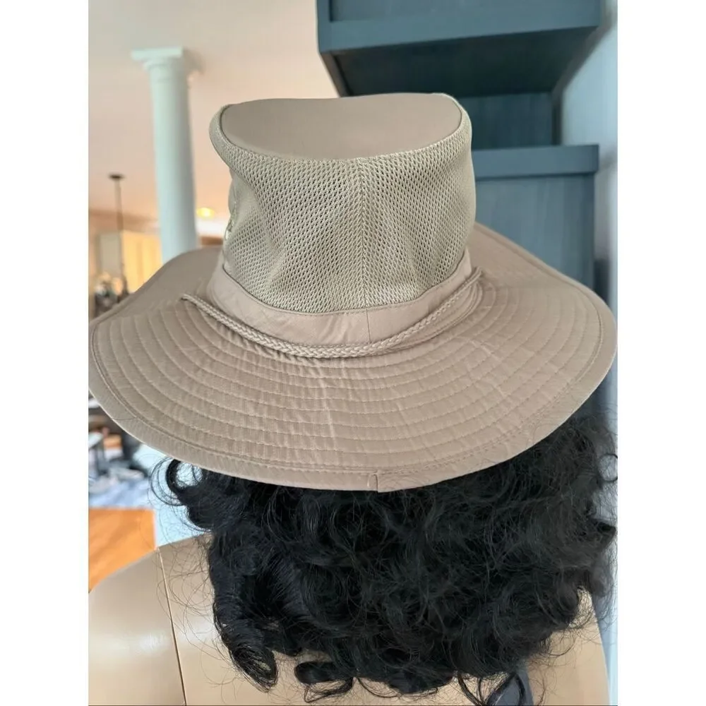 Disney Mickey Mouse Embroidered Tan Safari Fishing Sun Hat sz 57-61cm EUC